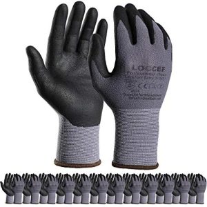 Safety Work Gloves MicroFoam Nitrile Coated-12 Pairs,Seamless Knit Nylon Gloves,Home Improvement,Micro-Foam Gloves