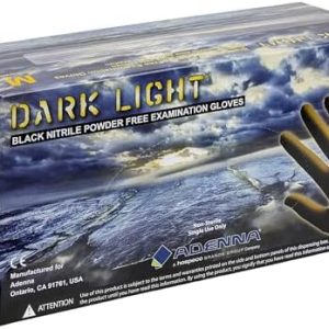 Adenna Dark Light Disposable Nitrile Gloves – 9 Mil, Heavy Duty Work Rubber Glove, Non-Latex & Powder Free, Black